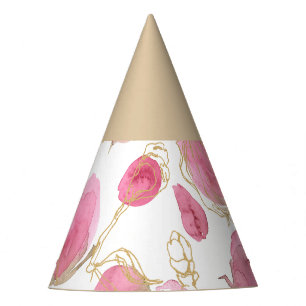 Pink roses party hat