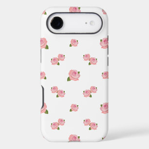 Pink Roses Pattern on White