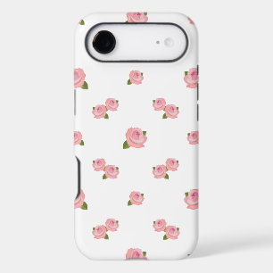 Pink Roses Pattern on White