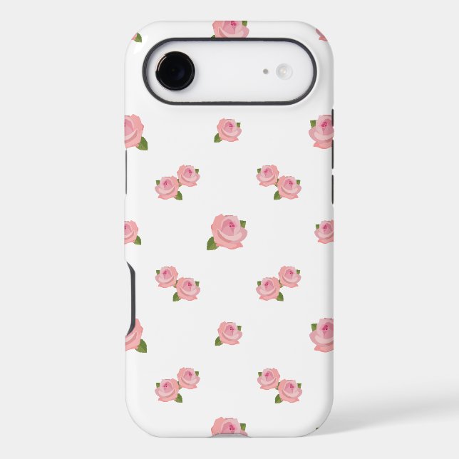 Pink Roses Pattern on White (Back)