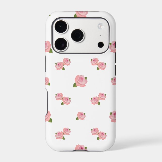 Pink Roses Pattern on White (Back)