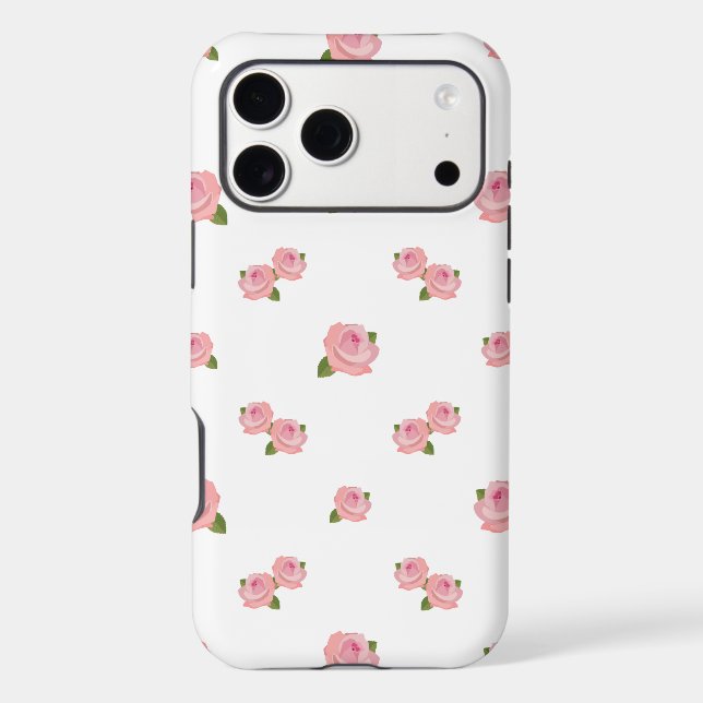 Pink Roses Pattern on White (Back)
