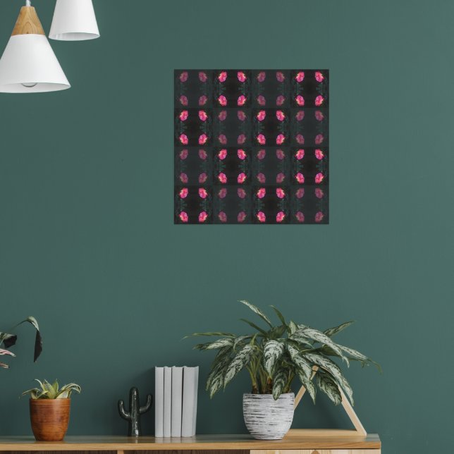 Pink Roses Pattern Poster (Living Room 1)
