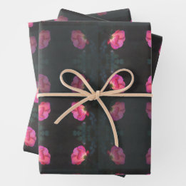 Pink Roses Pattern Wrapping Paper Sheet