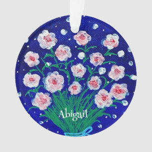 Pink Roses Personalized Acrylic Ornament