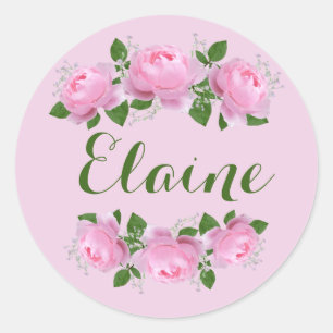 Pink Roses Personalized Sticker