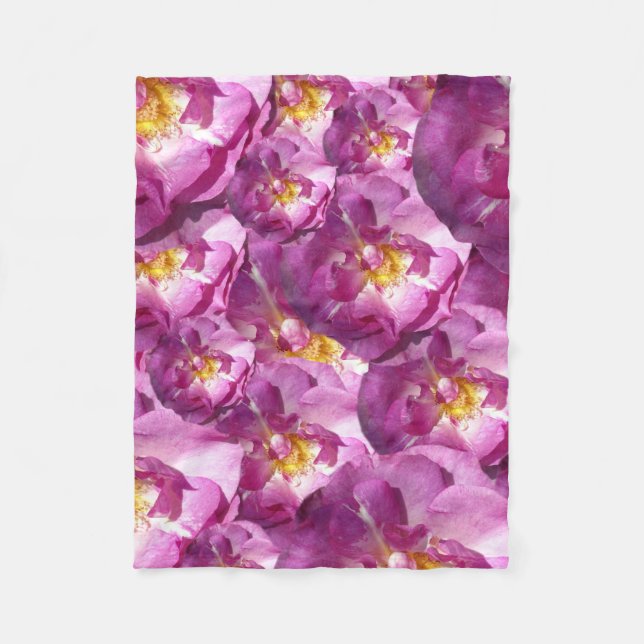 Pink Roses Photo Fleece Blanket, Small (Front)
