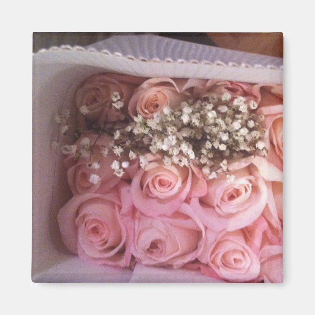 Pink Roses Photo Magnet (Front)