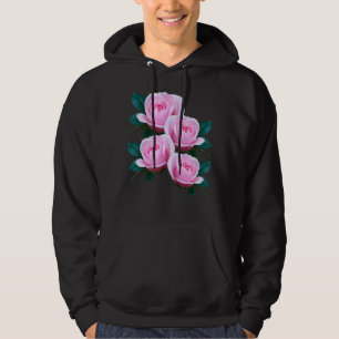 Pink Roses Pink Flower Rose Flowers Bouquet Floral Hoodie