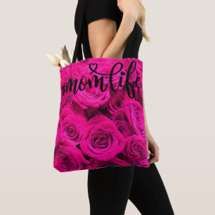 Pink roses pink flowers pink floral gift for her tote bag