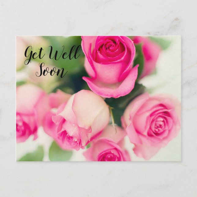 Pink Roses Postcard (Front)