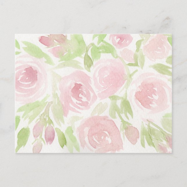 Pink Roses Postcard (Front)