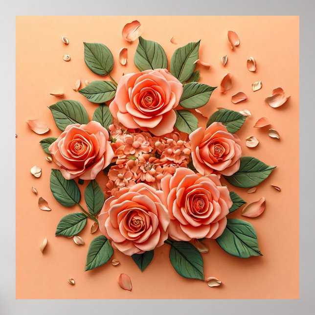 Pink Roses Poster (Front)