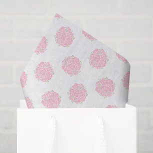 Pink roses posy graphic tissue paper