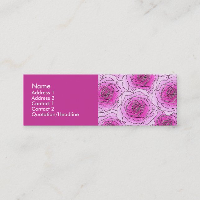 Pink Roses Profile Card (Front)