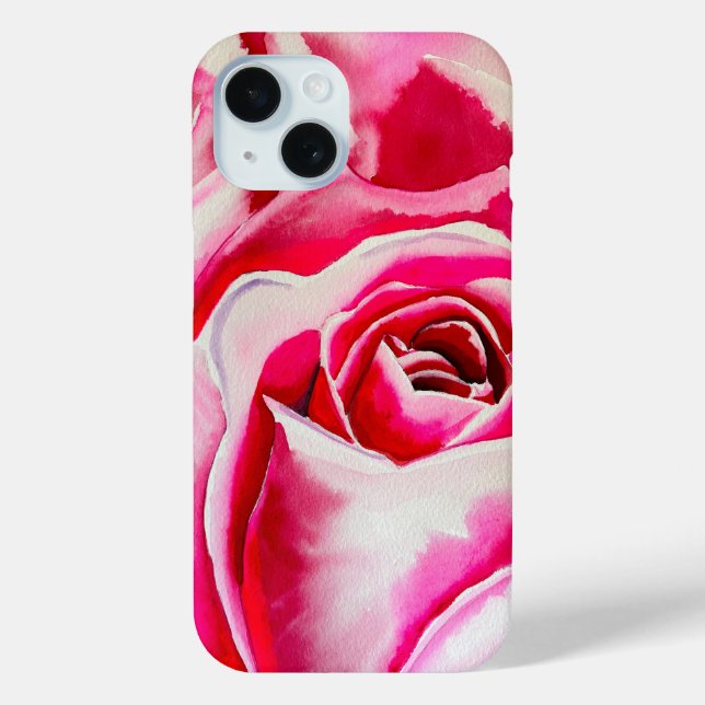 Pink roses romantic watercolor art Case-Mate iPhone case (Back)