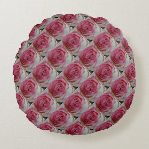 Pink roses round pillow