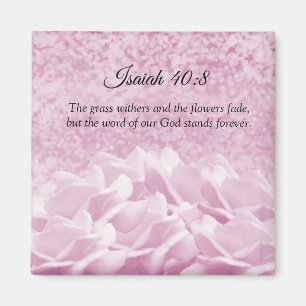 Pink Roses Scripture Verse Isaiah Magnet