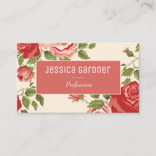 Pink Roses Shabby Chic Elegant Feminine Business Card