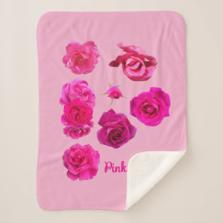 Pink Roses Sherpa Blanket