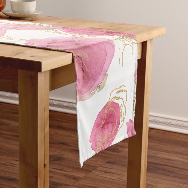 Pink roses short table runner (In Situ)