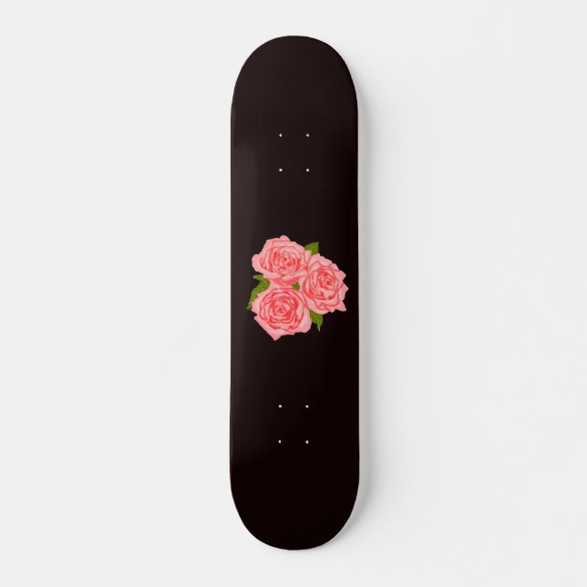 Pink roses skateboard (Front)