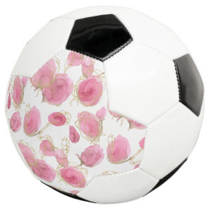 Pink roses soccer ball