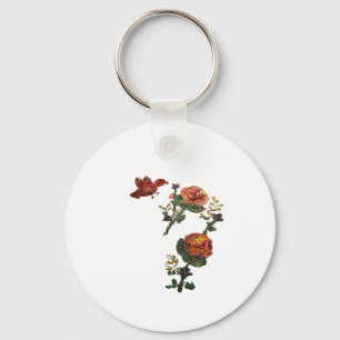 Pink Roses Sticker Keychain