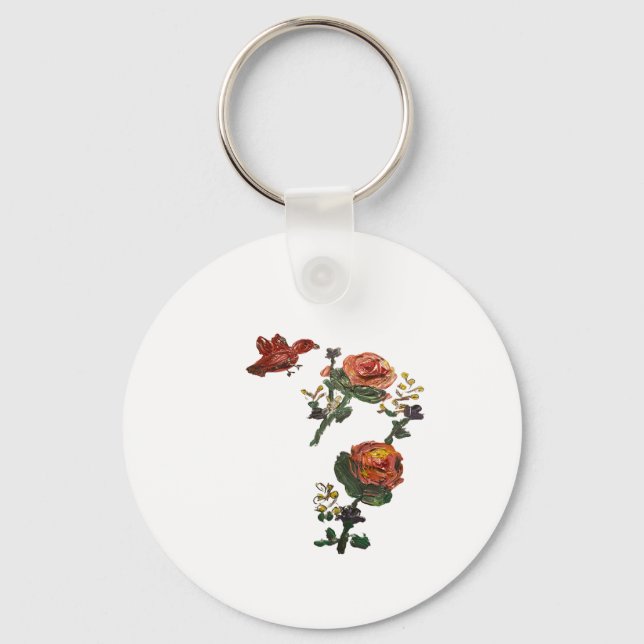 Pink Roses Sticker Keychain (Front)