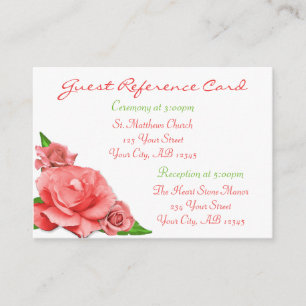 Pink Roses Summer Watercolor Guides Cartes de réfé