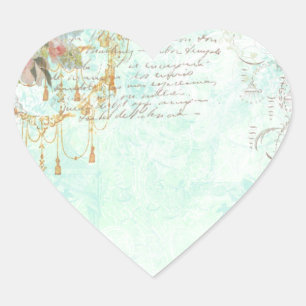 Pink Roses & Tassels Heart Sticker