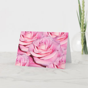 Pink roses thank you card