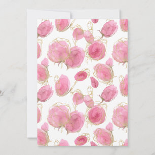 Pink roses thank you card