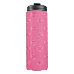 Pink roses thermal tumbler