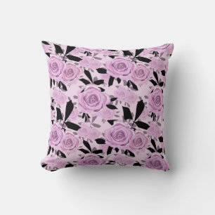  Pink roses Throw Pillow