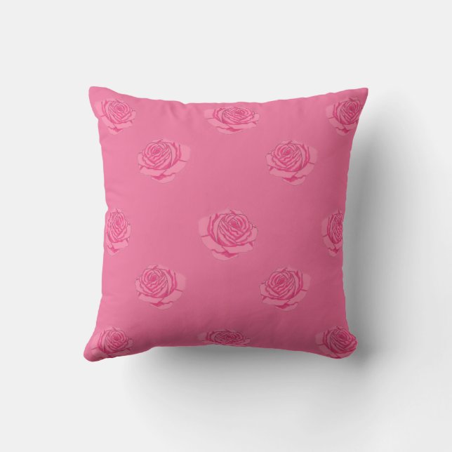 Pink roses throw pillow (Back)
