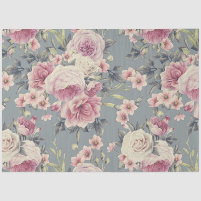 pink roses tissue paper (Front)