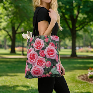 Pink Roses Tote Bag