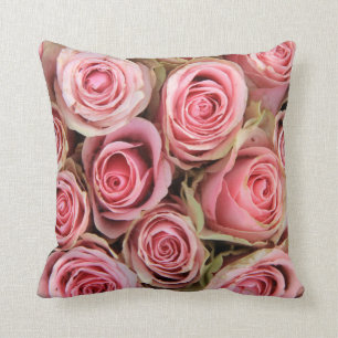 Pink roses trow pillow