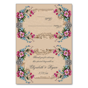 Pink Roses, Vintage, Elegant, Place Cards