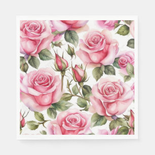 Pink Roses Vintage Pretty Paper Napkins