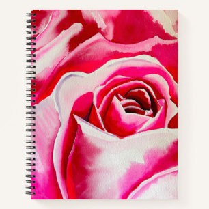 Pink roses watercolor art notebook