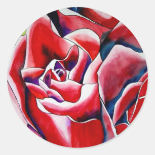 Pink Roses watercolor art painting Classic Round Sticker