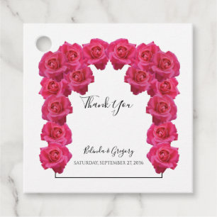 Pink Roses Wedding Gift Favour Tags