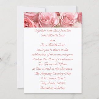 Pink Roses Wedding Invitations