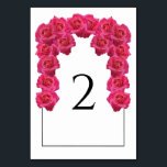 Pink Roses Wedding Table Number Card<br><div class="desc">This design features rustic pink roses. The pink roses are complimented by an elegant black lined border. The pink tones of the rose flowers create a rustic floral country garden feel. Elegant wedding table number card design with modern elements. Matching wedding invitations and other stationery items are also available. Customize...</div>