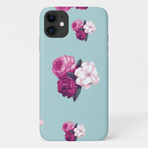 Pink Roses, White Roses, Pattern Of Flowers iPhone 11 Case