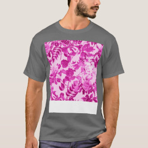 Pink Roses With Leaves Pattern T-Shirt