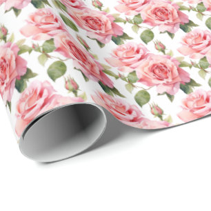 Pink Roses Wrapping Paper