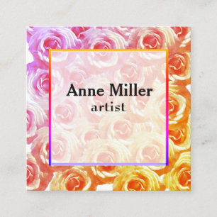 Pink RosesFloral Business Card